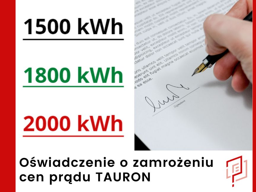 Oświadczenie o zamrożeniu cen prądu TAURON