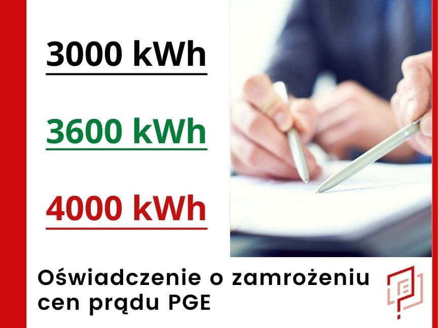 Oświadczenie o zamrożeniu cen prądu PGE