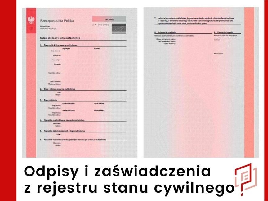 Odpisy i zaświadczenia USC Wodzisław Śląski