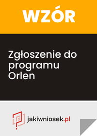 Zgłoszenie do programu Orlen - wzór PDF