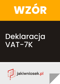 Deklaracja VAT-7K wzór
