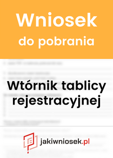 Wniosek o wtórnik tablicy rejestracyjnej - wzór PDF