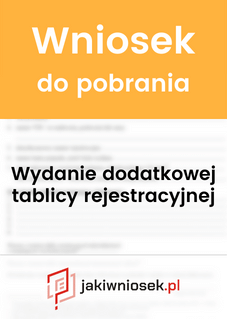 Wniosek o wydanie dodatkowej (trzeciej) tablicy rejestracyjnej na bagażnik rowerowy - wzór PDF